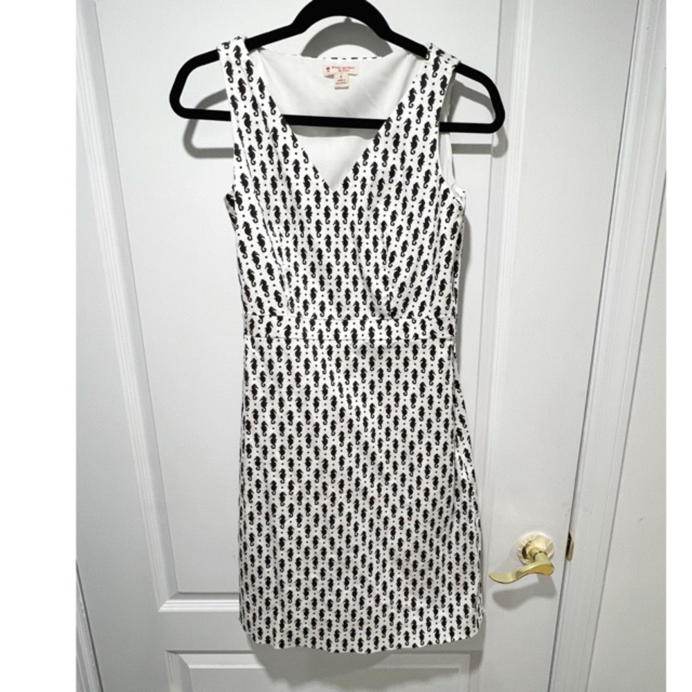 EUC Brooks Brothers Seahorse-Print Stretch Cotton Sateen Sheath Dress si… - Picture 3 of 6